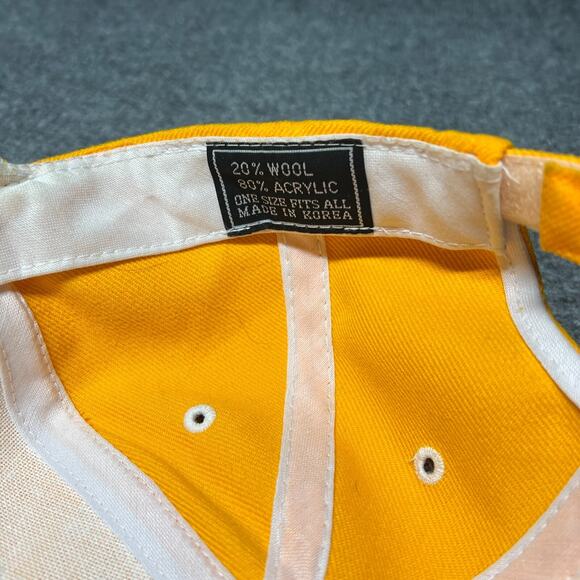 Vintage New York Yankees FD PD Embroidered Adjustable Hat Yellow Wool - Picture 7 of 7